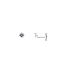 Puces d'oreilles 360° - 2 diamants, poids total 0,14ct approx. - Or blanc 750‰ La Brune & La Blonde