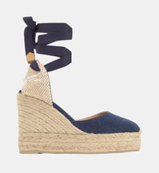 Espadrille compensée en coton organique à lacets CARINA Castaner