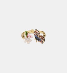 Bague ajustable papillon du japon et fleur de cerisier Les Néréides