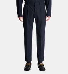 Pantalon droit en laine à rayures Balmain
