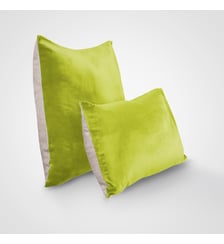 Housse de coussin velours et lin, DOUCEUR VELOURS Blanc Cerise