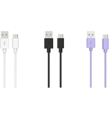 Câble USB C pack 3 câbles USB 1M Blanc/Noir/Mauve Essentiel B