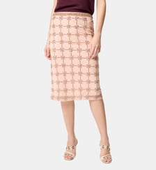 Jupe mi-longue en tulle à cristaux Pinko