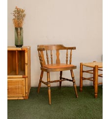 Fauteuil à l'assise en cuir couleur Camel Ernest N°1032- Produit chiné Debongout