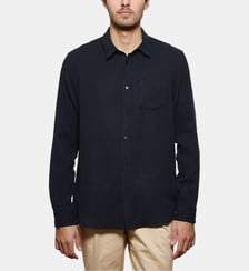 Chemise en gaze de coton marine coupe droite Atelier Privé
