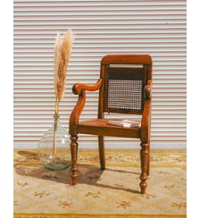 Fauteuil en bois et cannage Ernest N°1559- Produit chiné Debongout