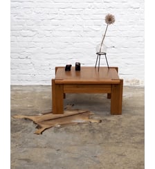 Table basse en pin Léonie N°441- Produit chiné Debongout