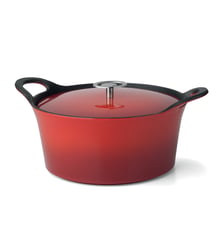 Volcan - Cocotte ronde 20cm fonte de fer émaillée rouge avec couvercle Cuisinox
