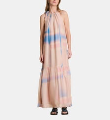 Robe longue à imprimé tie & dye sans manches La Fée Maraboutée