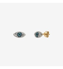 Boucles d'oreilles dorées eyes - kuchi Caroline Najman