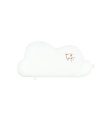 Coussin nuage en lin français lavé - Broderie oiseau - L1N0 Nobodinoz