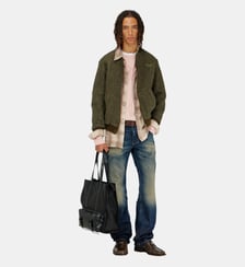 Blouson bomber en laine mélangée avec finitions côtelées Diesel