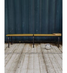 Banc d'école vintage jaune et noir Antoine N°344- Produit chiné Debongout