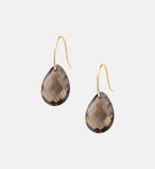 Boucles d'oreilles, quartz fume, or jaune Morganne Bello