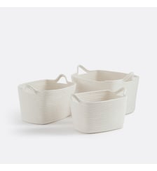 Lot de 3 paniers rectangulaires en coton La Redoute Interieurs
