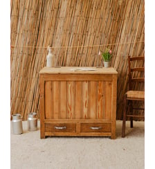 Grand coffre en bois Lucien N°207- Produit chiné Debongout