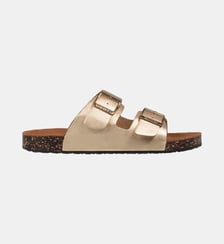 Sandales à doubles brides ultra confortables, semelle intérieure cuir Isotoner