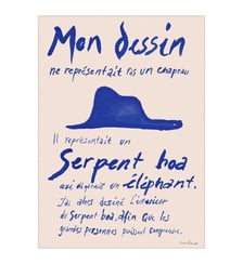 Poster Sissan Richardt - Le Petit Prince – Bleu Poster & Frame