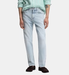 Jean droit en coton effet délavé  BOSS