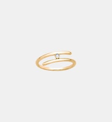 Bague croisée Harmonie | Spirale en Plaqué Or avec diamant blanc La Garçonne Diamant