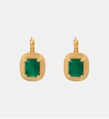 Boucles d'oreilles dormeuses   doré à l'or fin - Soleil Satellite