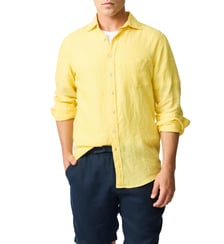 Chemise unie slim en lin manches longues Coromandel unisexe Rodd & Gunn