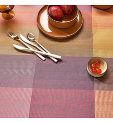 Nappe pur coton enduit motif jacquard violet Mille ecossais velvet Garnier Thiebaut