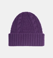 Bonnet à revers maille torsadée en cachemire Bompard