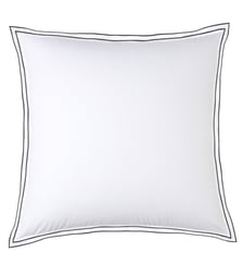 Taie D'oreiller Pure White Percale Lavée Pink  Finition Black Drouault