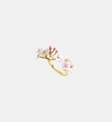 Bague ajustable aubépines blanches et roses Les Néréides