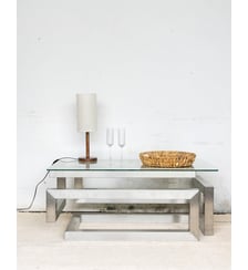 Table basse métal et verre Donna N°64- Produit chiné Debongout