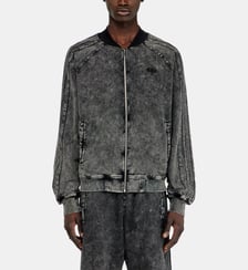 Sweat-shirt zippé avec bandes sur les manches Diesel