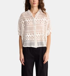 Chemise en dentelle à manches courtes - CAMIE Pablo