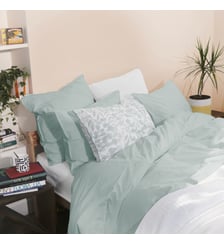 Housse de couette en percale de coton lavé, DOUCEUR LAVÉE Blanc Cerise