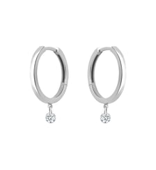 Créoles 360° - 2 diamants, poids total 0,20ct approx. - Or blanc 750‰ La Brune & La Blonde