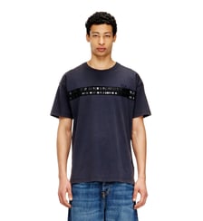 T-shirt en coton classique avec bandes framis Diesel