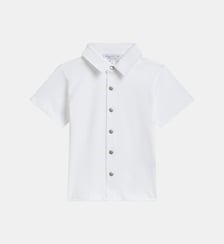 chemise manches courtes à pression en jersey de coton blanc Agnès b.