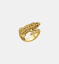 Bague crocodile dorée ornée de gemmes noires Thomas Sabo