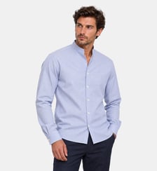Chemise col officier fines rayures coupe droite Atelier Privé