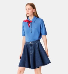 Jupe courte évasée en denim Maje