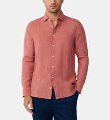 Chemise En Lin Teint En Pièce Coupe Ajustée Hackett London
