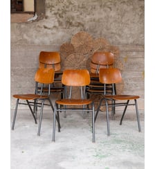 Chaise d'école au style industriel Alma N°2045 - Produit chiné Debongout