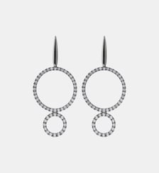 Boucles d’oreilles longues en argent 925 avec finition gunmetal et topazes blanches Aristocrazy
