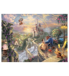 Poster Disney x Thomas Kinkade - Disney - Beauty and the Beast Falling in Love Poster & Frame