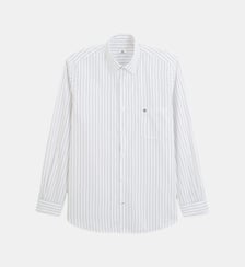 Chemise manches longues coton rayures tennis Serge Blanco