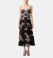 Robe bretelles broderies florales Claudie Pierlot