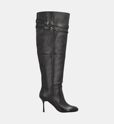 Bottes hauteur genou en cuir nappa à talon et bride Pinko