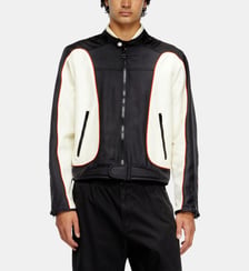 Veste biker color-block avec passepoil Diesel