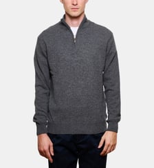 Pull à col zippé en cachemire anthracite Atelier Privé