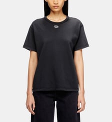 T-shirt en coton avec Oval D métallique Diesel